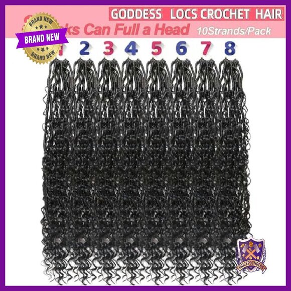 24 Inch Pre Looped Goddess Locs Crochet Hair 8 Packs Soft Synthetic main image 5